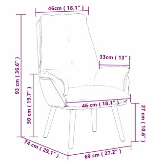 Fauteuil Wolkengrijs 69 x 74 x 93 cm Sherpa Stof 9