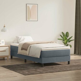 Boxspring zonder matras fluweel donkergrijs 80x210 cm 4