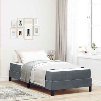 Boxspringbed met matras Donkergrijs 80 x 210 cm Fluweel 1