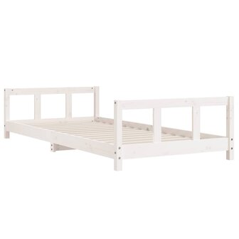 Kinderbedframe 90x200 cm massief grenenhout wit 3