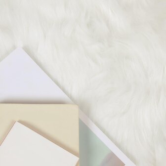 Nep Schapenvacht Tapijt Tafalla Wit &Oslash; 120 cm Polyester 3