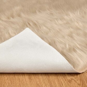 Nep Schapenvacht Tapijt Tafalla Beige 80 x 150 cm Polyester 6