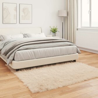Nep Schapenvacht Tapijt Tafalla Beige 160 x 160 cm Polyester 4