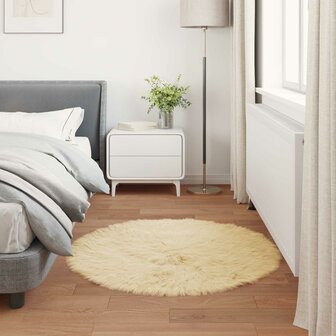 Nep Schapenvacht Tapijt Tafalla Cr&egrave;me &Oslash; 120 cm Polyester 4