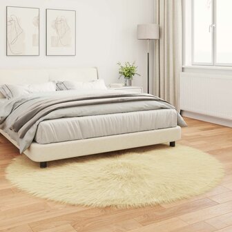 Nep Schapenvacht Tapijt Tafalla Cr&egrave;me &Oslash; 160 cm Polyester 4