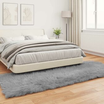 Nep Schapenvacht Tapijt Tafalla Grijs 80 x 250 cm Polyester 4