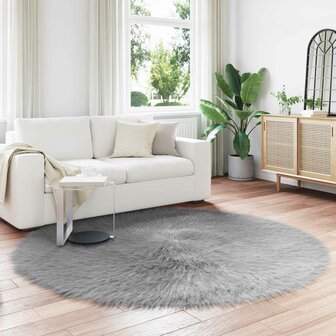 Nep Schapenvacht Tapijt Tafalla Grijs &Oslash; 160 cm Polyester 1