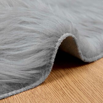 Nep Schapenvacht Tapijt Tafalla Grijs &Oslash; 160 cm Polyester 5
