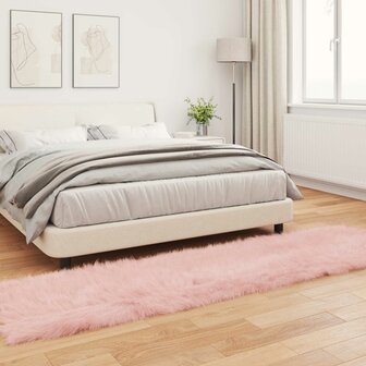 Nep Schapenvacht Tapijt Tafalla Roze 80 x 250 cm Polyester 4