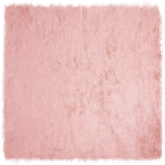 Nep Schapenvacht Tapijt Tafalla Roze 160 x 160 cm Polyester 2