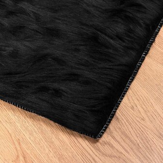 Nep Schapenvacht Tapijt Tafalla Zwart 60 x 110 cm Polyester 6