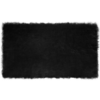 Nep Schapenvacht Tapijt Tafalla Zwart 100 x 200 cm Polyester 2