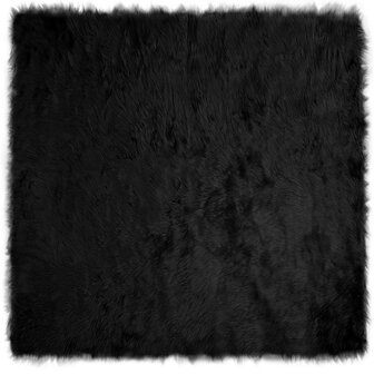 Nep Schapenvacht Tapijt Tafalla Zwart 160 x 160 cm Polyester 2