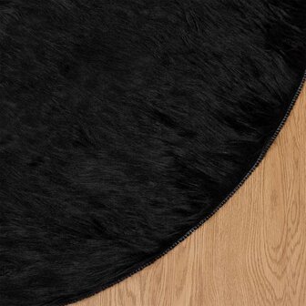 Nep Schapenvacht Tapijt Tafalla Zwart &Oslash; 120 cm Polyester 8