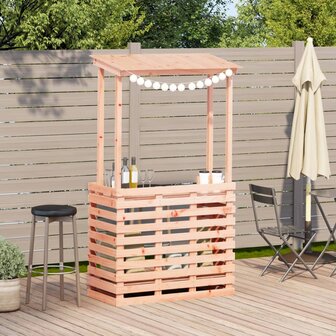 Tuinbartafel met dak 112,5x57x195,5 cm massief hout 3