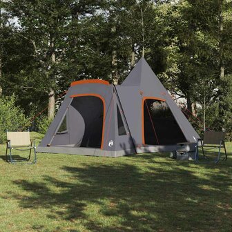 Teepee Tent met dak Grijs en Oranje 545 x 450 x 295 cm 1