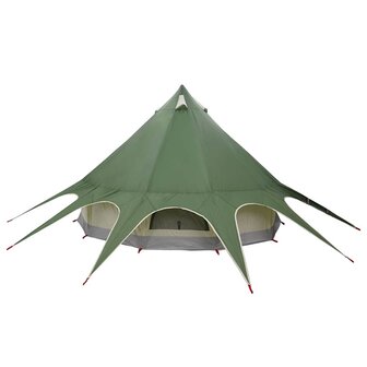 Teepee Tent met dak Groen en Grijs 600 x 600 x 347 cm 8