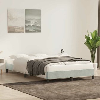 Bedframe zonder matras 80x220 cm fluweel lichtgrijs 3