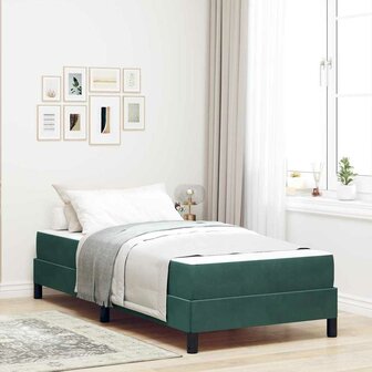 Boxspringbed met matras Donkergroen 80 x 220 cm Stof 1