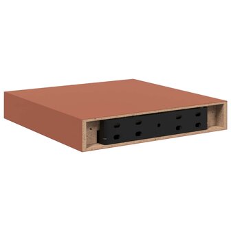 Wandplank met opslag 2 pcs Rood 23 x 23,5 x 4 cm Bewerkt hout 8