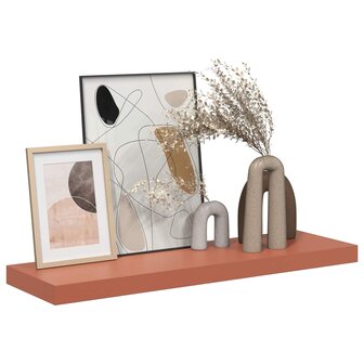 Wandplank Wandgemonteerd Rood 80 x 23,5 x 4 cm Bewerkt hout 3