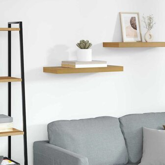 Wandplank Wandgemonteerd Beige 50 x 23 x 4 cm Bewerkt hout 1