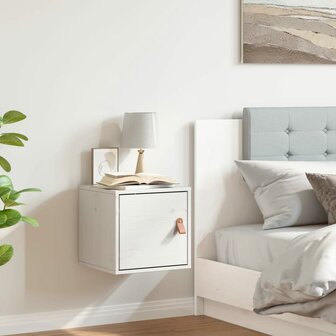 Wandkast 31,5x30x30 cm massief grenenhout wit 1