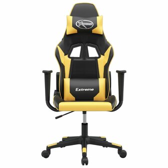 Massage gamestoel kunstleer zwart en goudkleurig 3