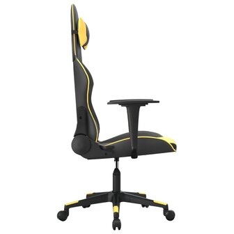 Massage gamestoel kunstleer zwart en goudkleurig 4