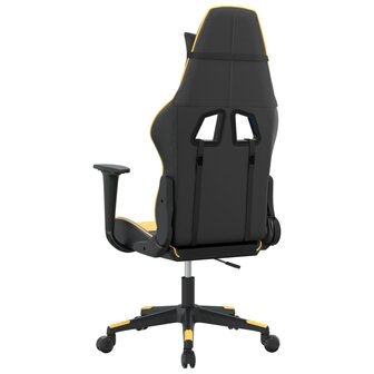 Massage gamestoel kunstleer zwart en goudkleurig 8