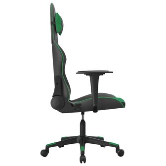 Massage gamestoel kunstleer zwart en groen 4
