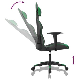 Massage gamestoel kunstleer zwart en groen 7