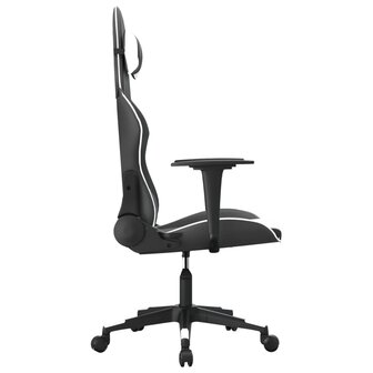 Massage gamestoel kunstleer zwart en wit 4