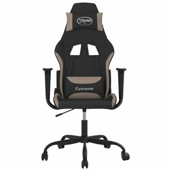 Massage gamestoel stof zwart en taupe 3