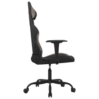 Massage gamestoel stof zwart en taupe 4
