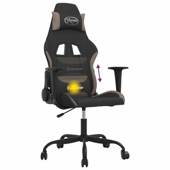 Massage gamestoel stof zwart en taupe 7