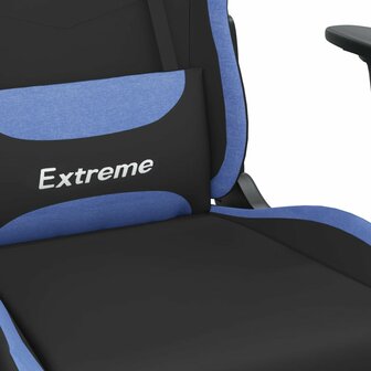 Massage gamestoel stof zwart en blauw 8