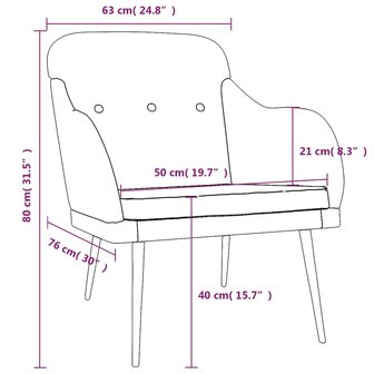 Fauteuil 63x76x80 cm stof lichtgrijs 8