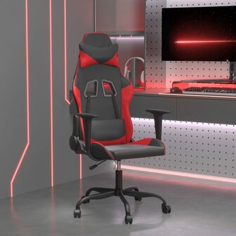 Massage gamestoel kunstleer zwart en rood 1