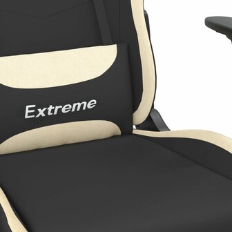 Massage gamestoel stof zwart en cr&egrave;mekleurig 8