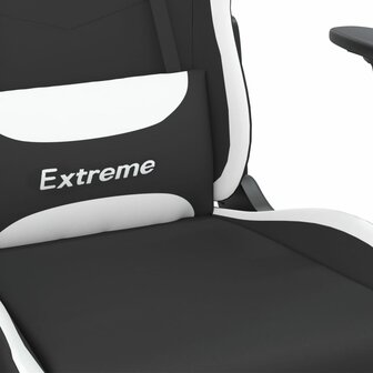 Massage gamestoel stof zwart en wit 8