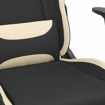 Massage gamestoel stof zwart en cr&egrave;mekleurig 8