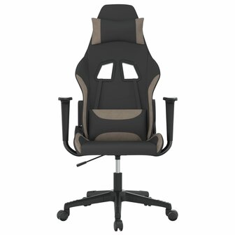 Massage gamestoel stof zwart en taupe 3