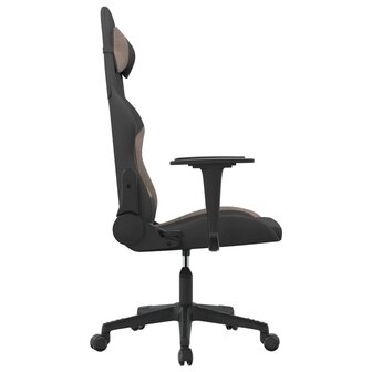 Massage gamestoel stof zwart en taupe 4