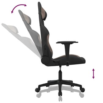 Massage gamestoel stof zwart en taupe 6