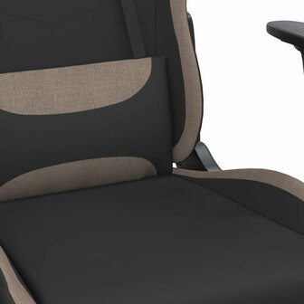Massage gamestoel stof zwart en taupe 8