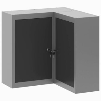 Gereedschapskast met plank Zwart en Grijs 55 x 55 x 55 cm 2