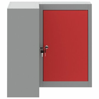 Gereedschapskast met plank Rood en Grijs 55 x 55 x 55 cm 7