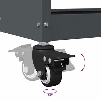 Gereedschapswagen Antraciet 75 x 35 x 73 cm Koudgewalst staal 9