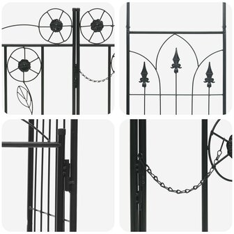 Tuin Boog Effen Zwart 102 x 50 x 218 cm 9